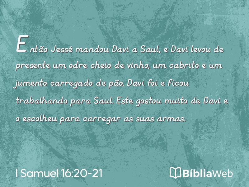 I Samuel 16:20-21 em imagem para compartilhar