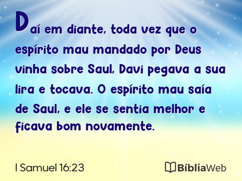 I Samuel 16:23 em imagem para compartilhar