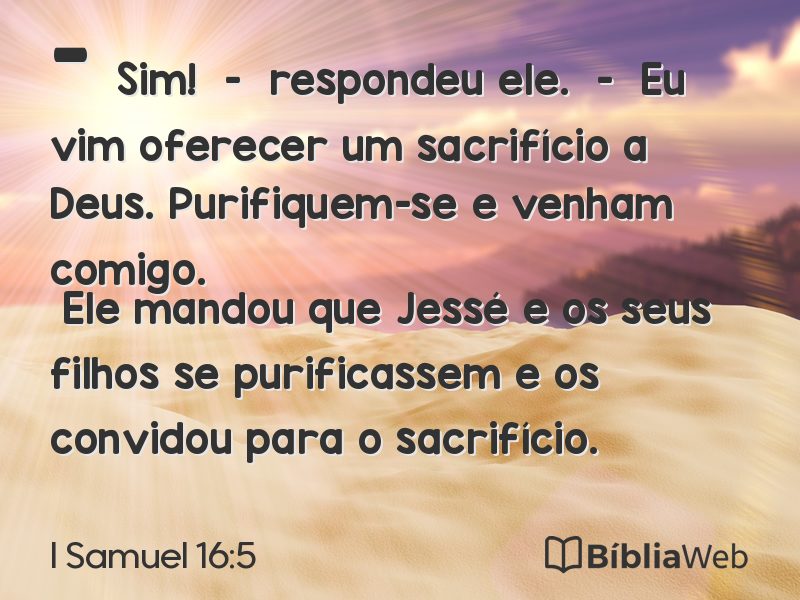 I Samuel 16:5 em imagem para compartilhar