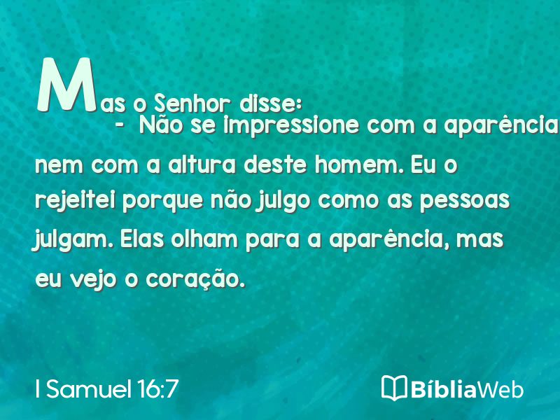 I Samuel 16:7 em imagem para compartilhar