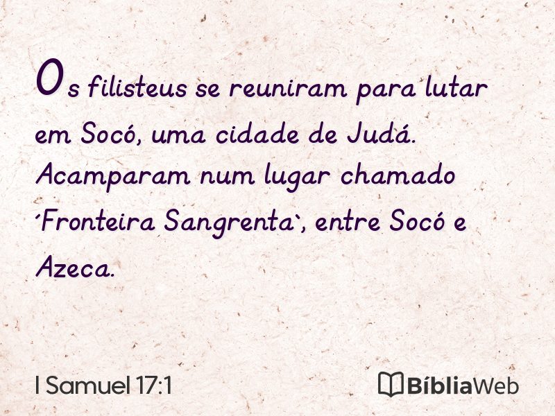 I Samuel 17:1 em imagem para compartilhar