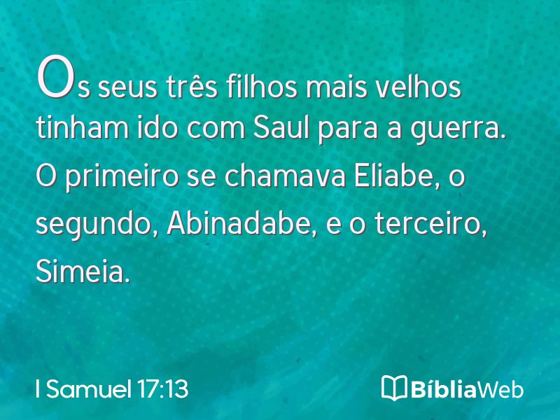 I Samuel 17:13 em imagem para compartilhar