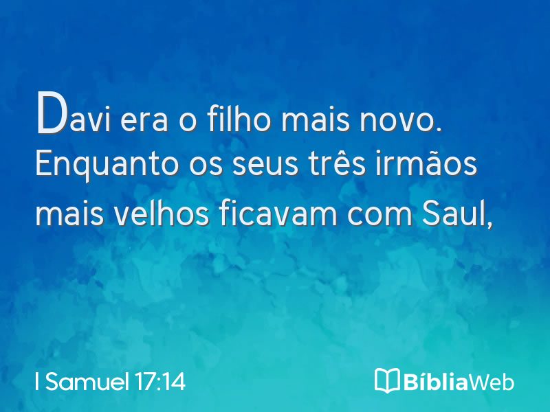 I Samuel 17:14 em imagem para compartilhar