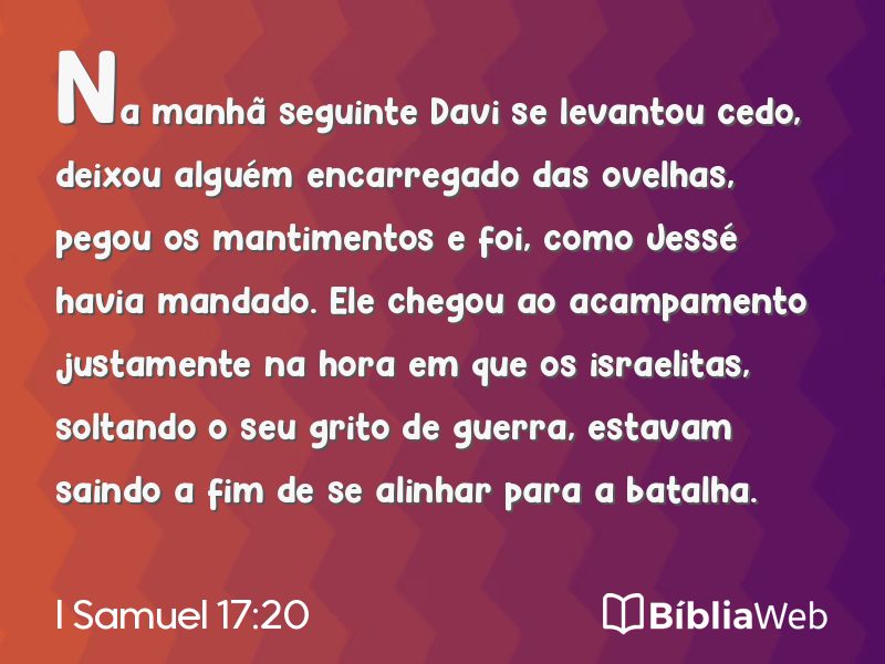I Samuel 17:20 em imagem para compartilhar
