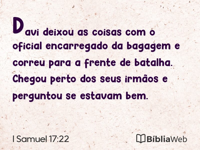 I Samuel 17:22 em imagem para compartilhar