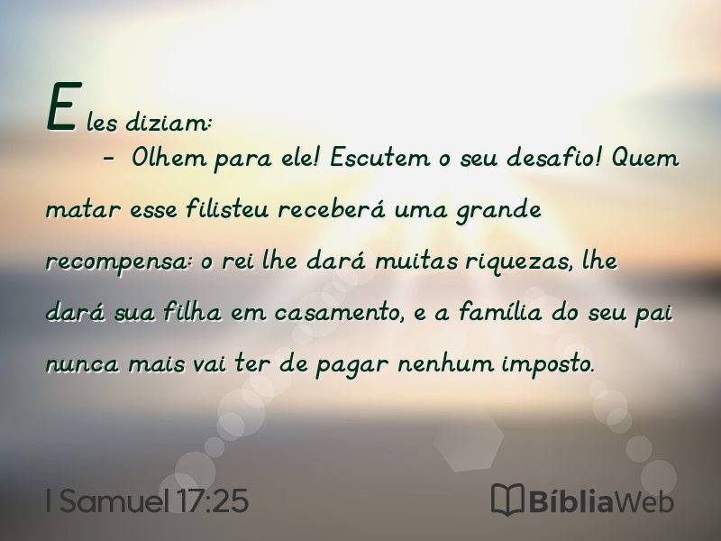 I Samuel 17:25 em imagem para compartilhar