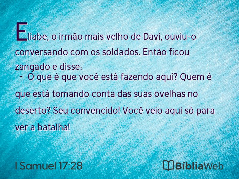 I Samuel 17:28 em imagem para compartilhar