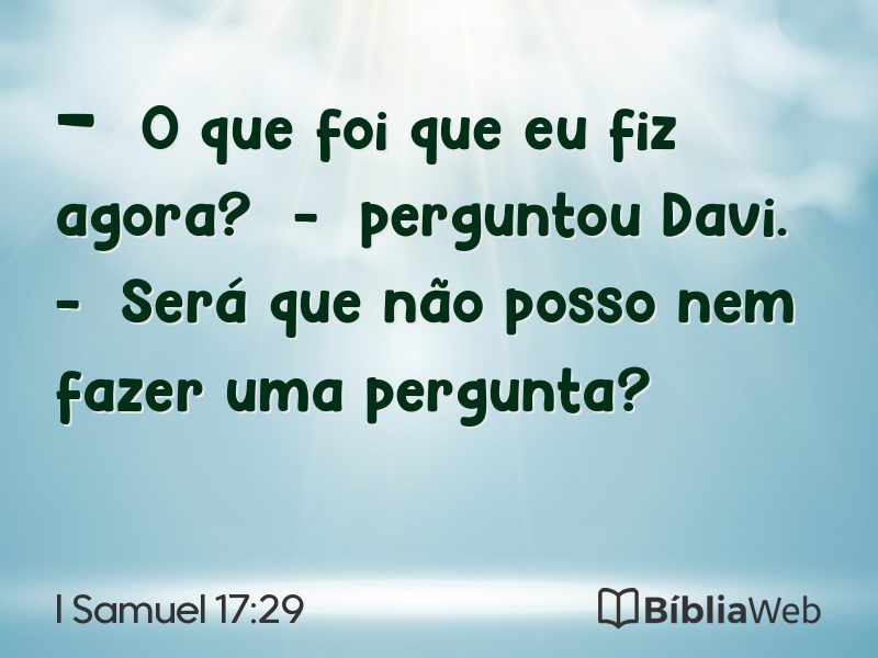 I Samuel 17:29 em imagem para compartilhar