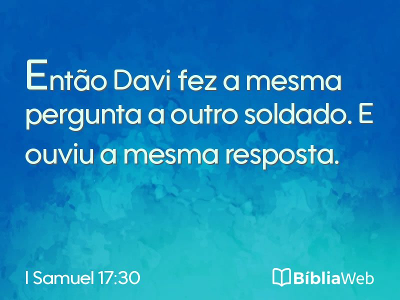 I Samuel 17:30 em imagem para compartilhar