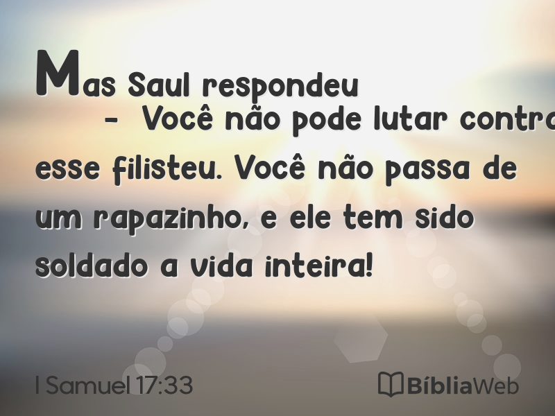 I Samuel 17:33 em imagem para compartilhar