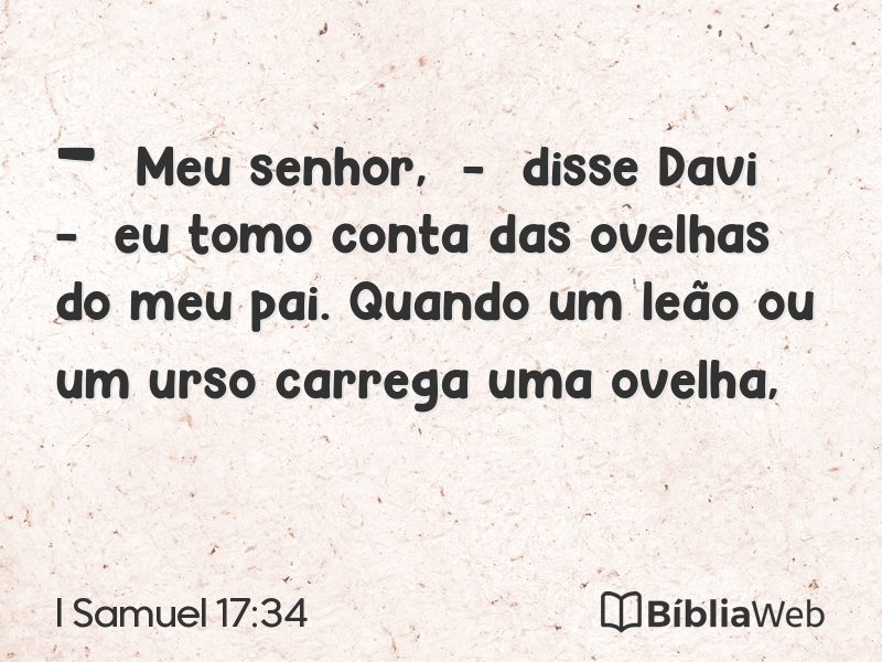 I Samuel 17:34 em imagem para compartilhar