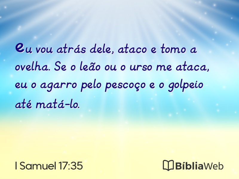 I Samuel 17:35 em imagem para compartilhar
