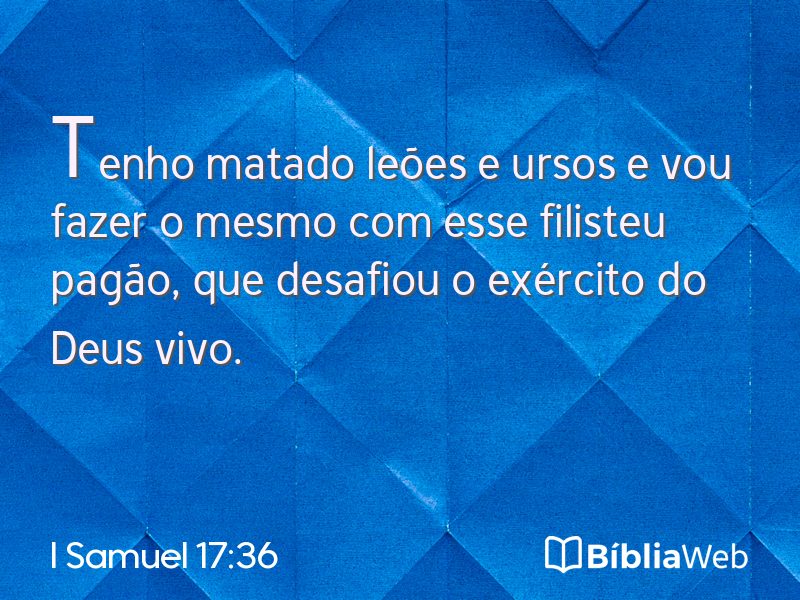 I Samuel 17:36 em imagem para compartilhar