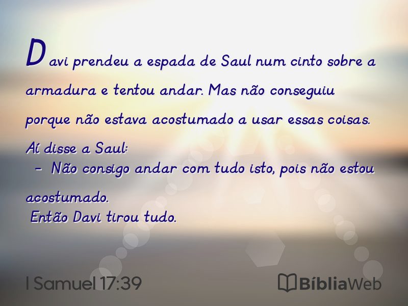 I Samuel 17:39 em imagem para compartilhar