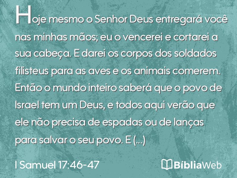 I Samuel 17:46-47 em imagem para compartilhar