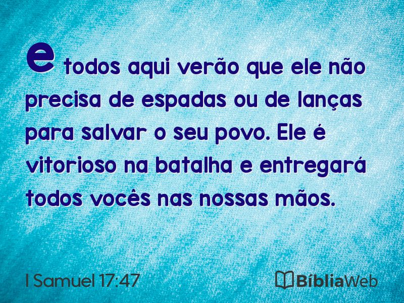I Samuel 17:47 em imagem para compartilhar