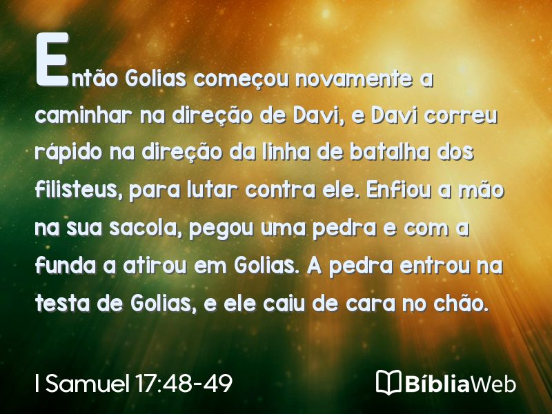 I Samuel 17:48-49 em imagem para compartilhar