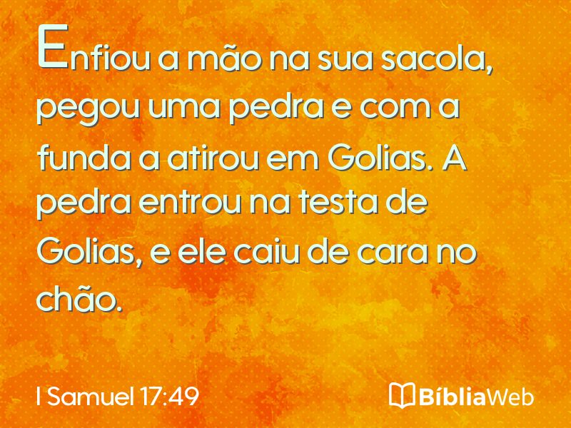 I Samuel 17:49 em imagem para compartilhar