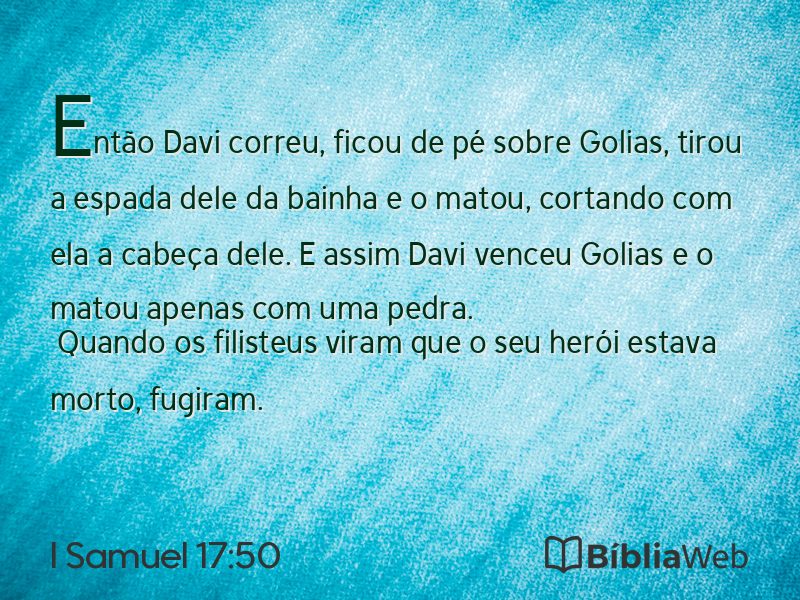 I Samuel 17:50 em imagem para compartilhar