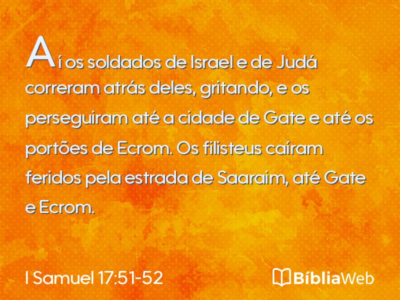 I Samuel 17:51-52 em imagem para compartilhar