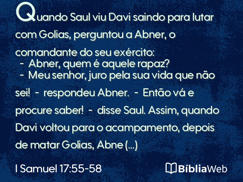 I Samuel 17:55-58 em imagem para compartilhar