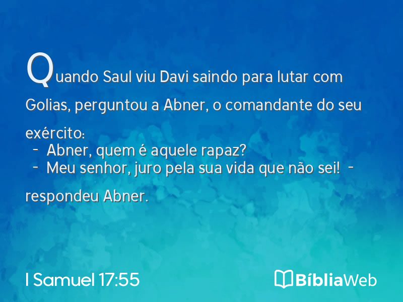 I Samuel 17:55 em imagem para compartilhar