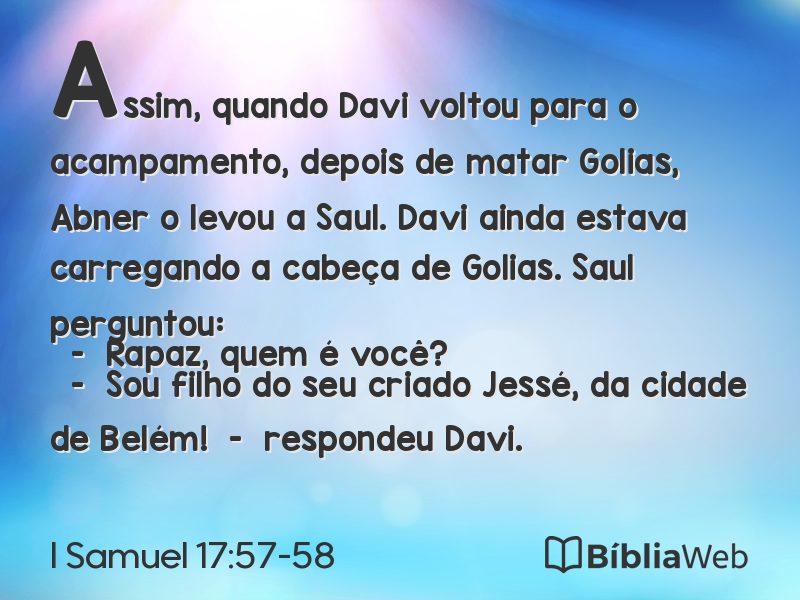 I Samuel 17:57-58 em imagem para compartilhar