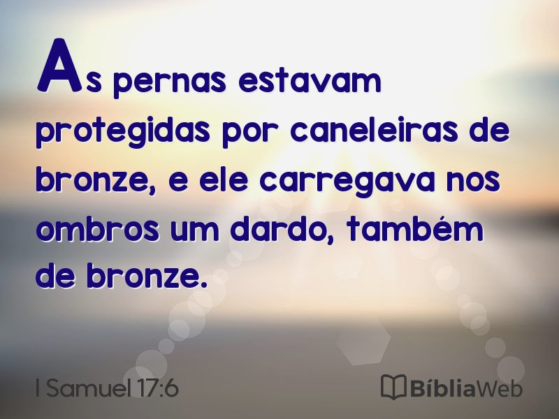 I Samuel 17:6 em imagem para compartilhar