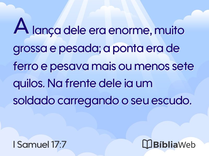 I Samuel 17:7 em imagem para compartilhar