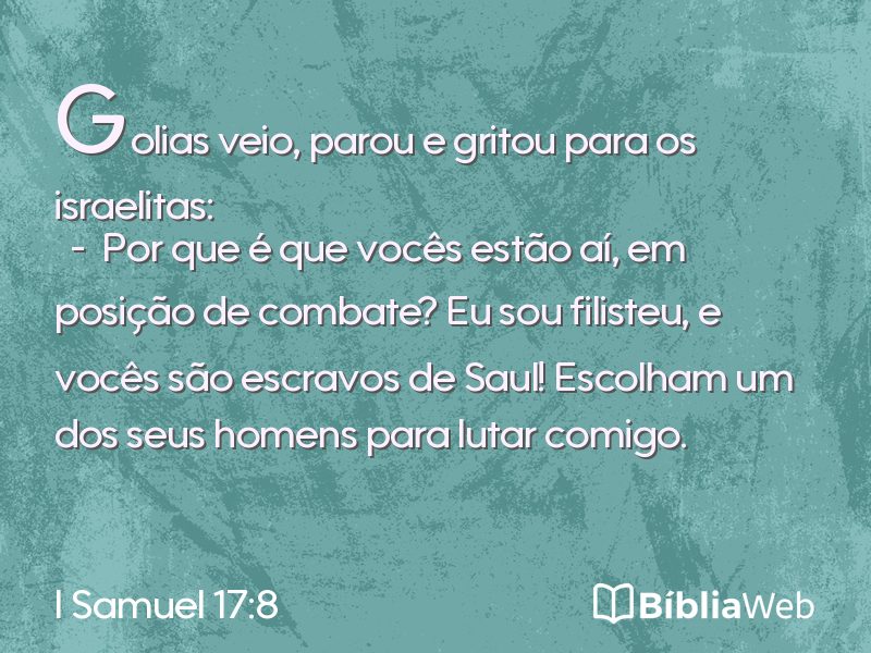 I Samuel 17:8 em imagem para compartilhar