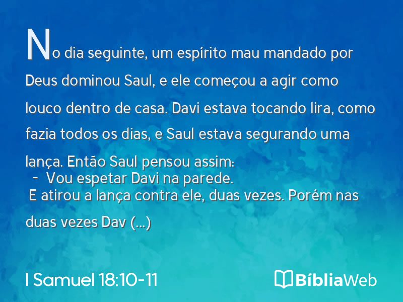 I Samuel 18:10-11 em imagem para compartilhar