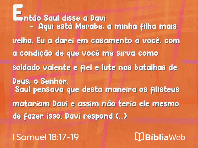 I Samuel 18:17-19 em imagem para compartilhar