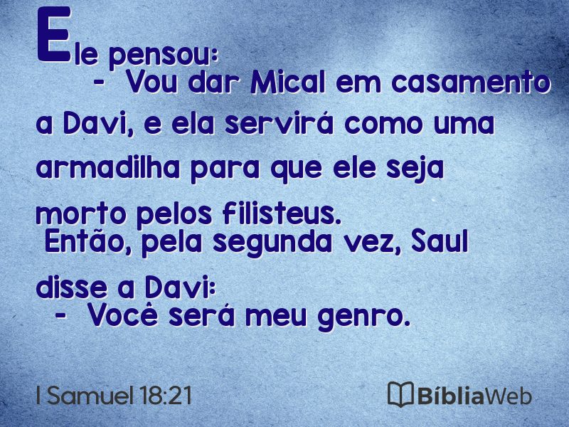 I Samuel 18:21 em imagem para compartilhar