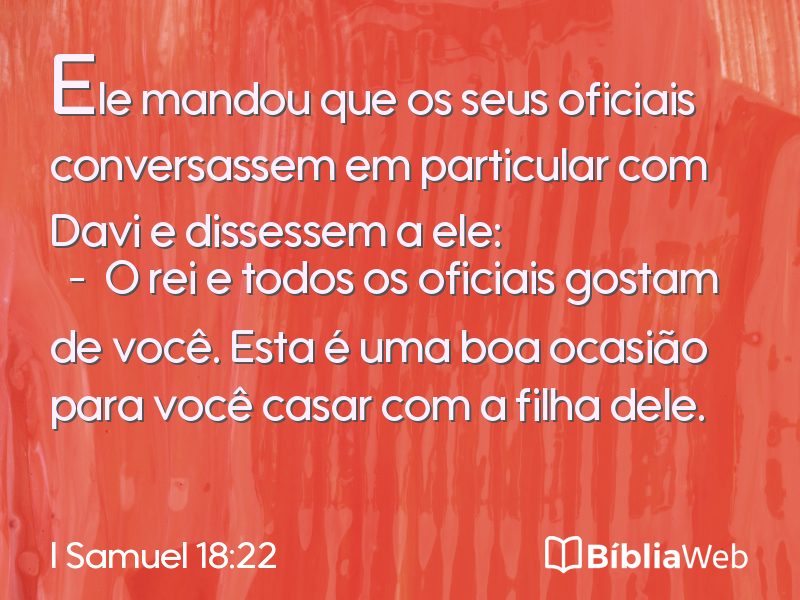 I Samuel 18:22 em imagem para compartilhar