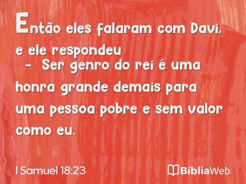 I Samuel 18:23 em imagem para compartilhar
