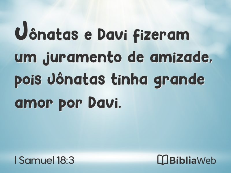 I Samuel 18:3 em imagem para compartilhar