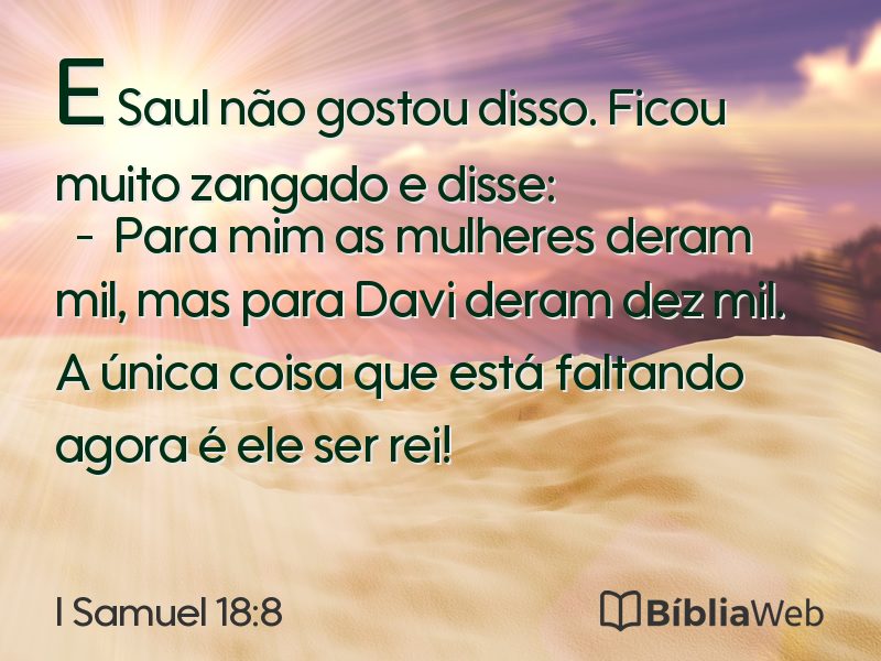 I Samuel 18:8 em imagem para compartilhar