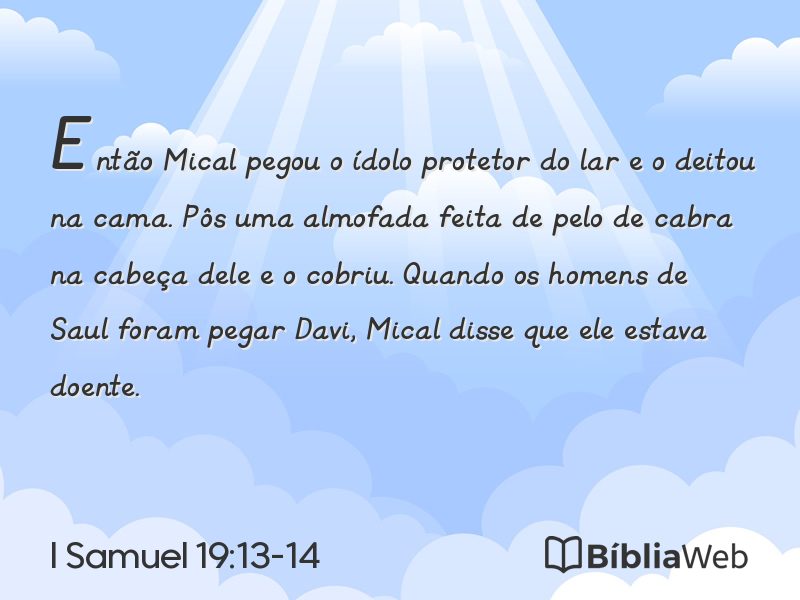 I Samuel 19:13-14 em imagem para compartilhar