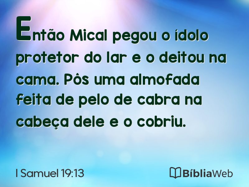 I Samuel 19:13 em imagem para compartilhar