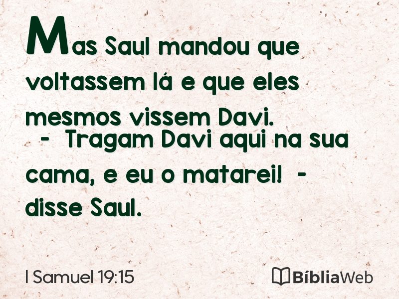 I Samuel 19:15 em imagem para compartilhar