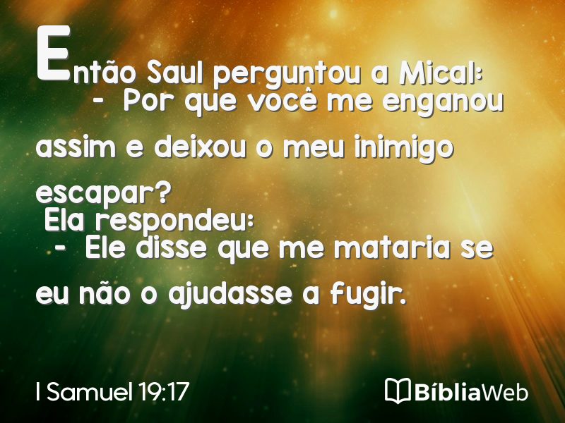 I Samuel 19:17 em imagem para compartilhar