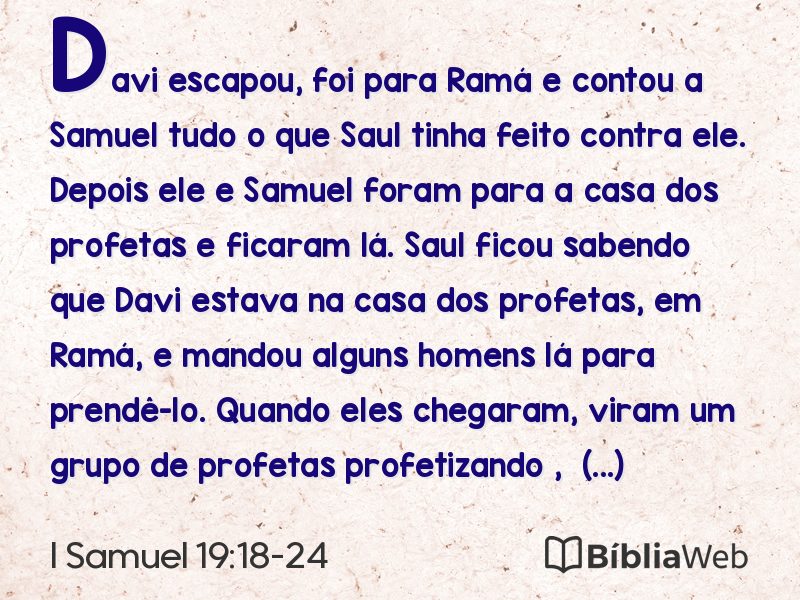 I Samuel 19:18-24 em imagem para compartilhar