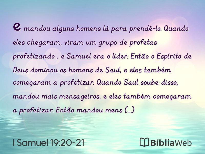 I Samuel 19:20-21 em imagem para compartilhar