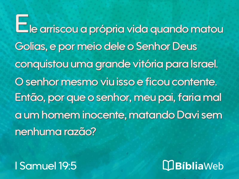I Samuel 19:5 em imagem para compartilhar