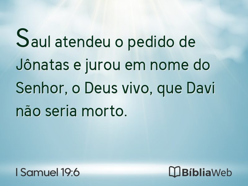 I Samuel 19:6 em imagem para compartilhar