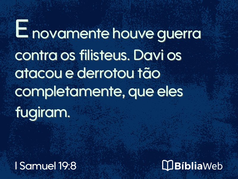 I Samuel 19:8 em imagem para compartilhar
