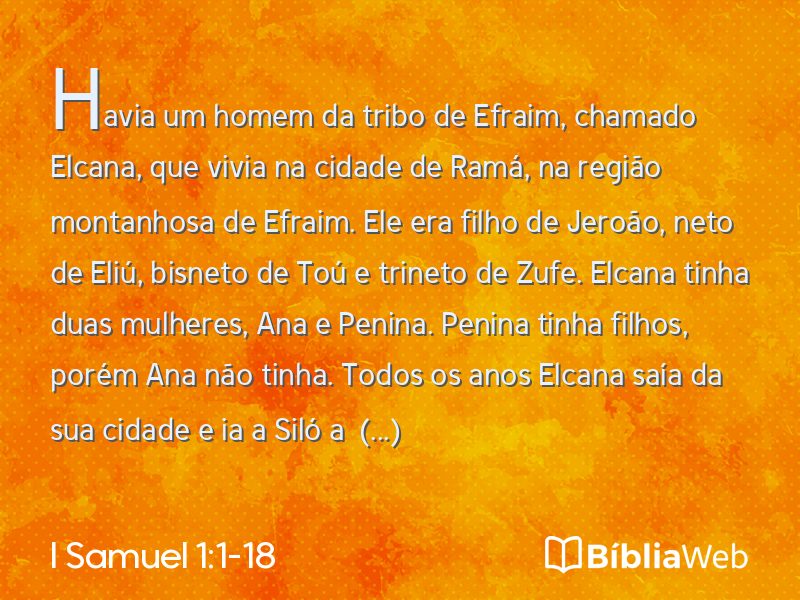 I Samuel 1:1-18 em imagem para compartilhar