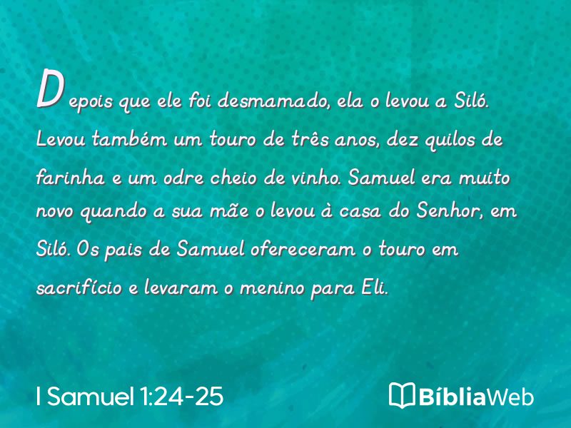 I Samuel 1:24-25 em imagem para compartilhar