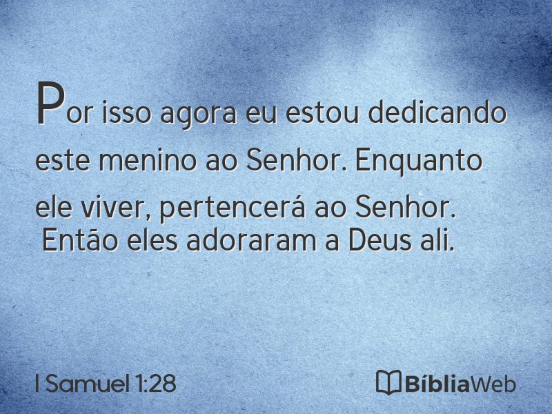 I Samuel 1:28 em imagem para compartilhar