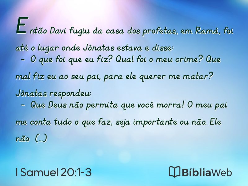 I Samuel 20:1-3 em imagem para compartilhar